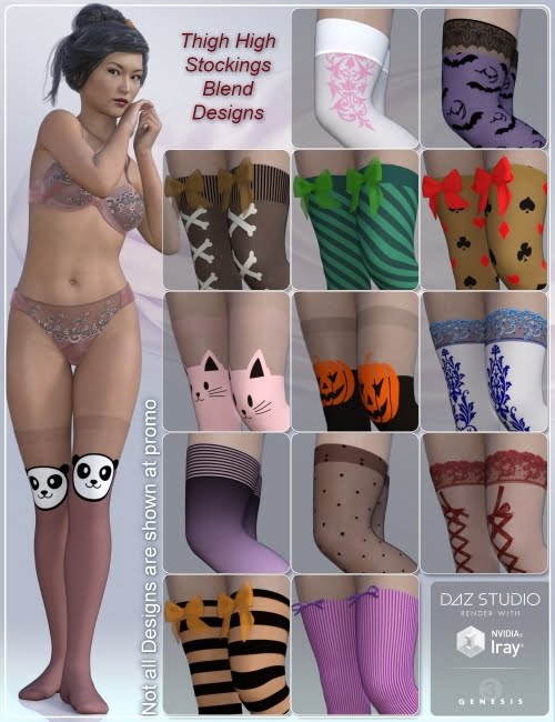 Thigh Highs Stockings & Socks for Genesis 3 Female(s)