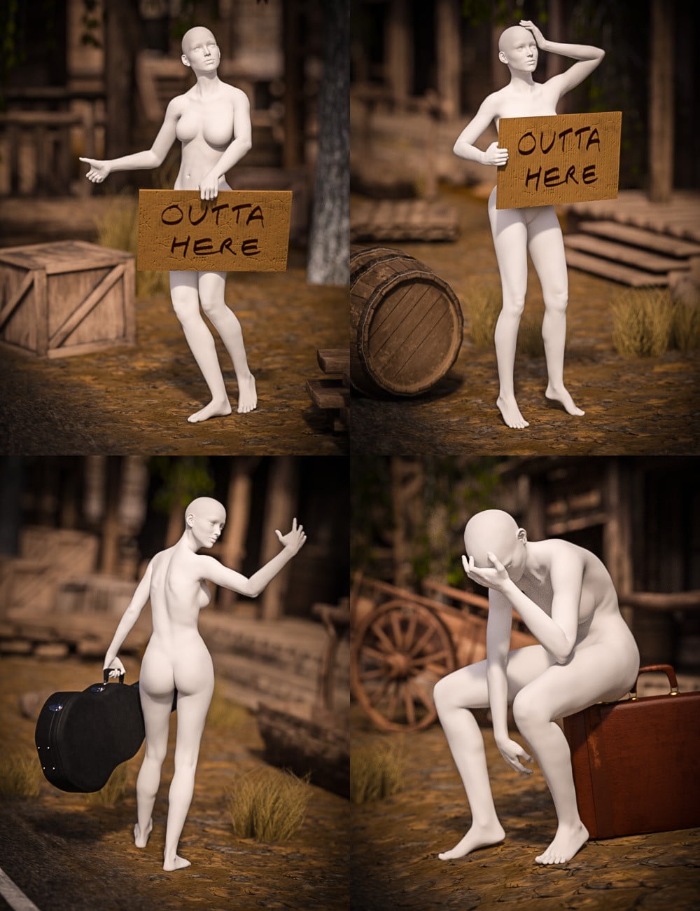 FeralFey's Roving Poses for Genesis 3 Female