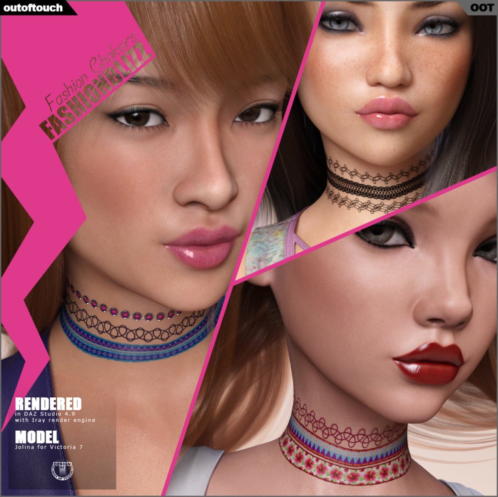 Fashion Blizz: Fashion Chokers for Genesis 3 Female(s)