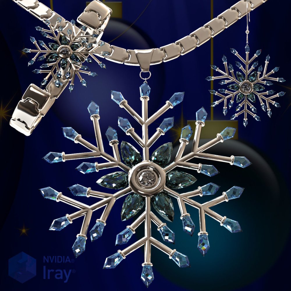 Snowflake Jewelry for Genesis 3 Female