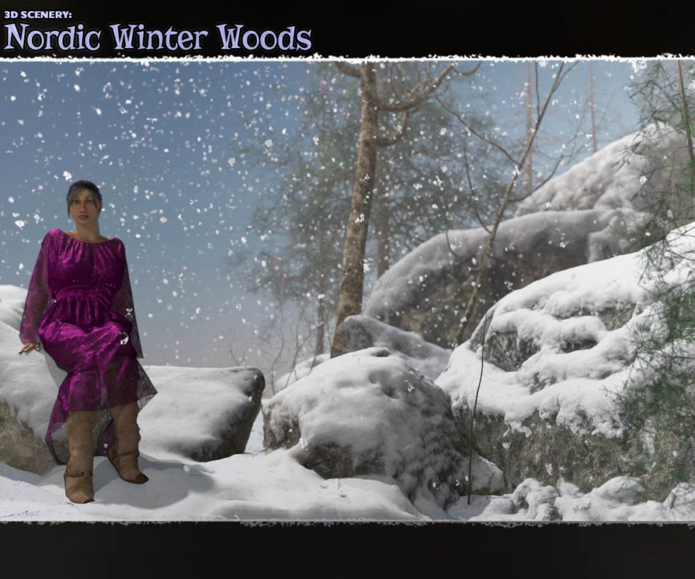 3D Scenery: Nordic Winter Woods