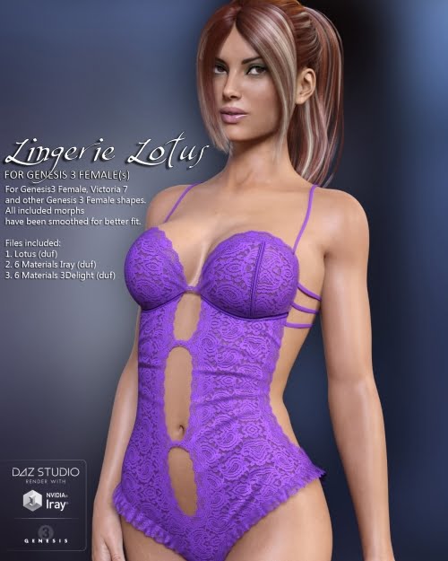 Lingerie Lotus for Genesis 3 Females