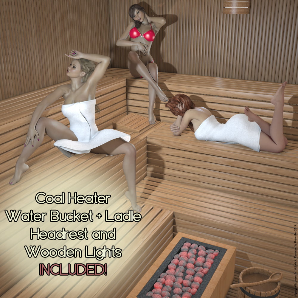 Z Steamy Sauna + Poses - Daz and Poser