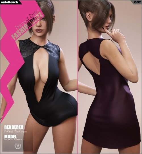 Fashion Blizz Diamond Dress for Genesis 3 Female(s)