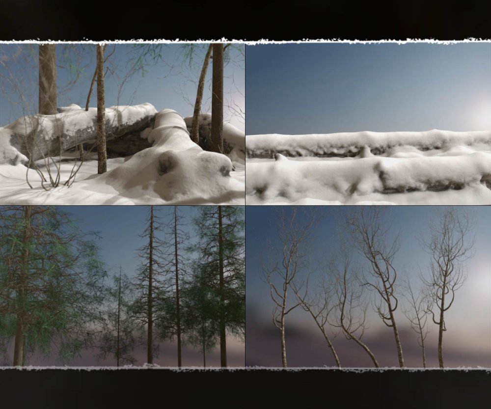 3D Scenery: Nordic Winter Woods