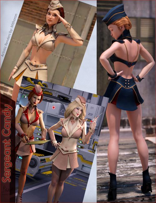 Sergeant Candy Outfit for Genesis 3 Female(s)