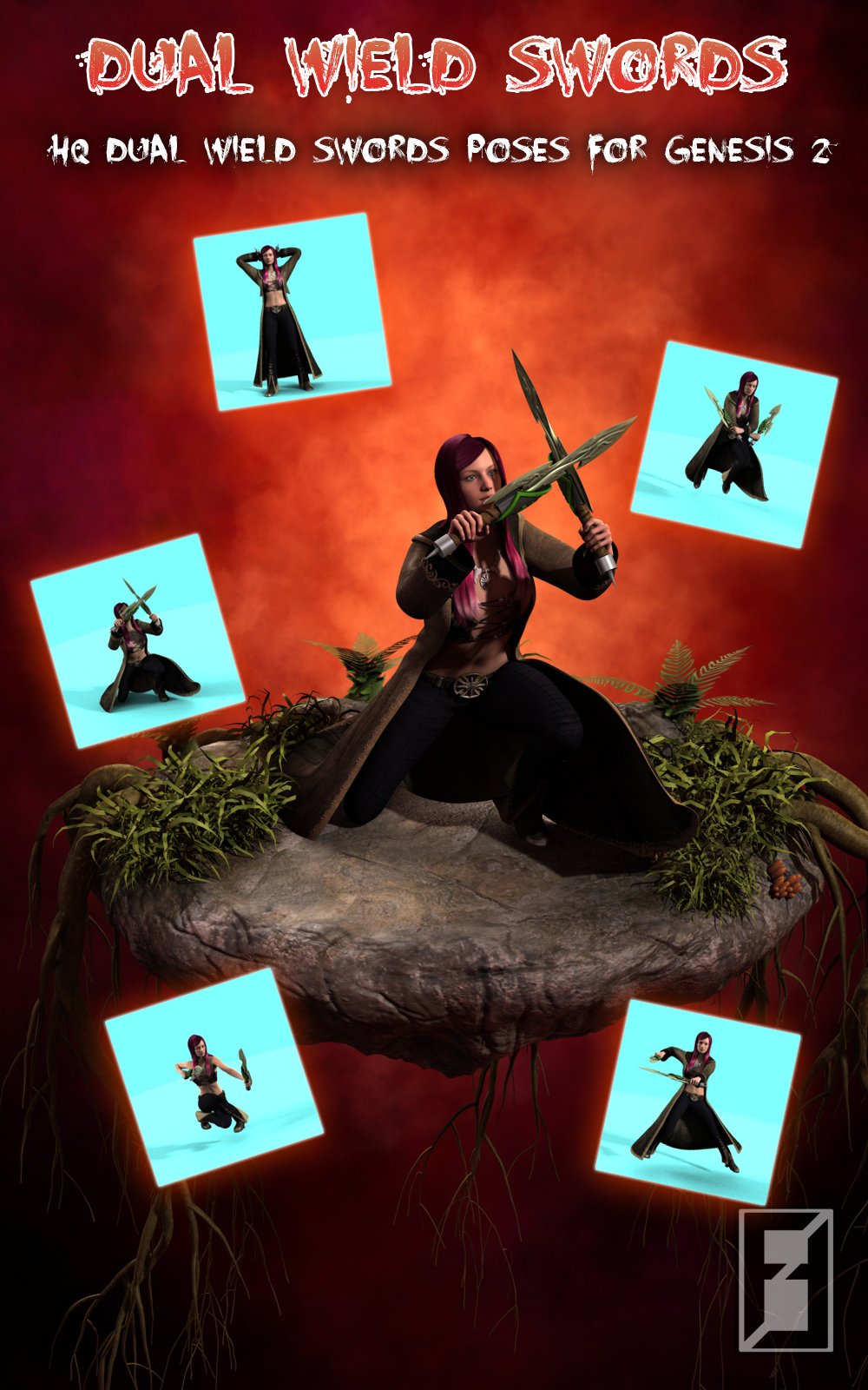 Dual Wield Swords - Poses For Genesis 2
