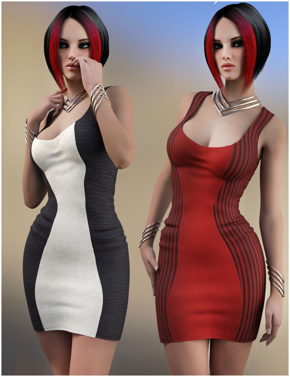 Sexy Flirt For 2 Tone Dress