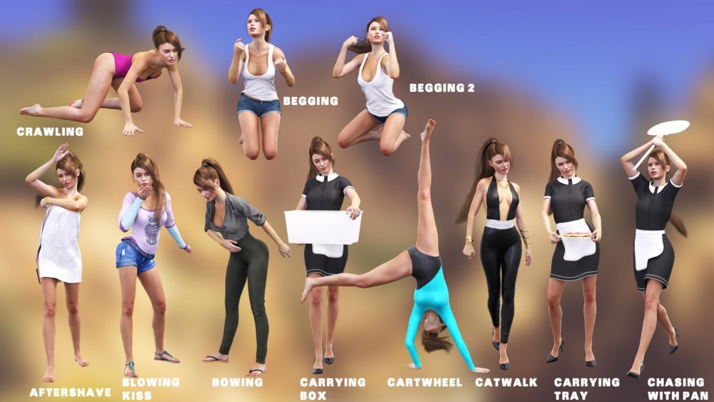 i13 75 Pose Variety Pack 2 for the Genesis 3 Female