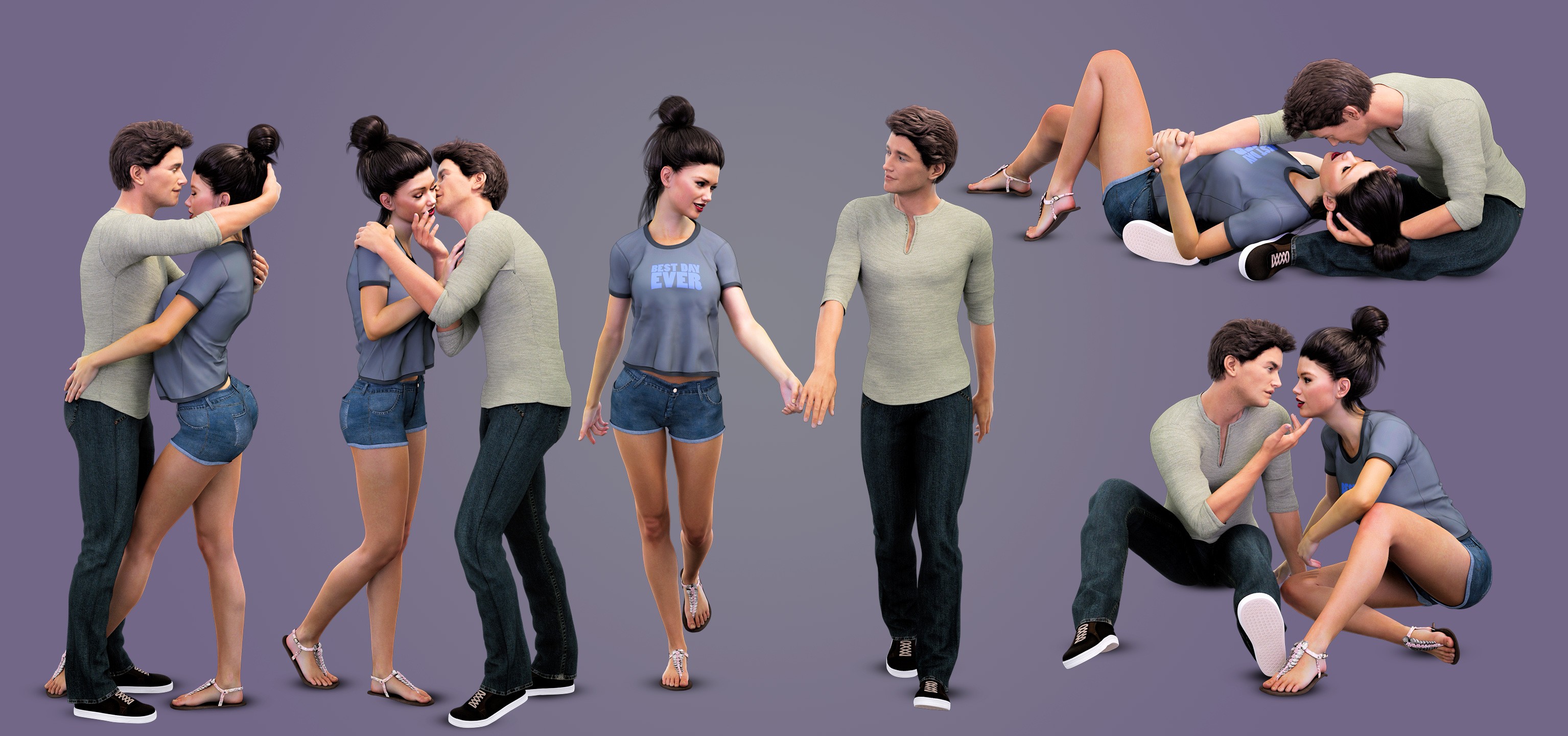 i13 So In Love Poses for Genesis 3 Male and Female