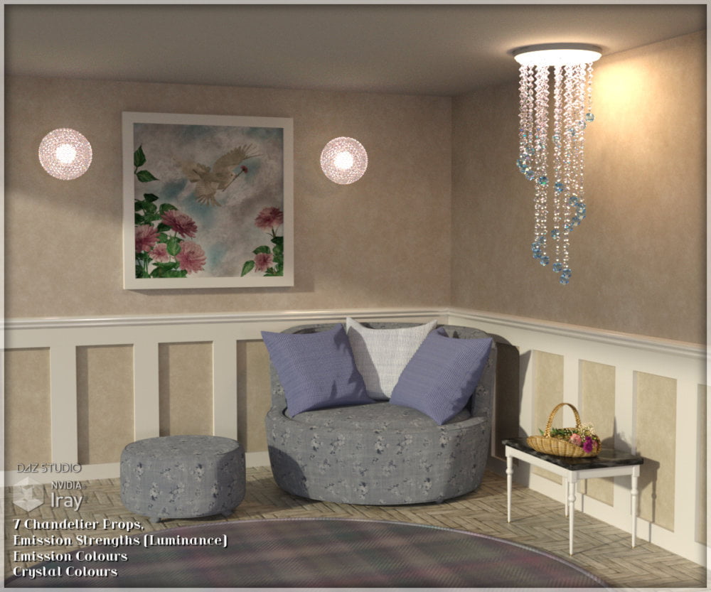 Chandelier Prop Set for DAZ Studio 4.8 and above
