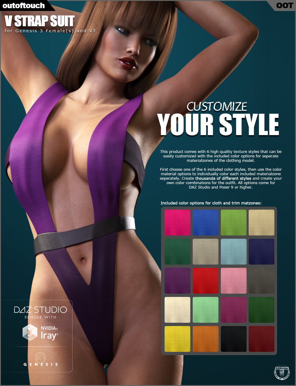 V Strap Suit for Genesis 3 Female(s)