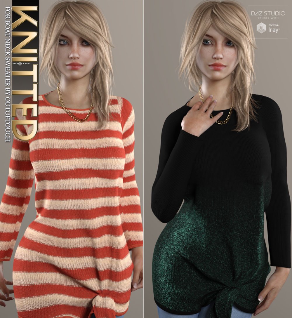 Knitted for Boat Neck Sweater