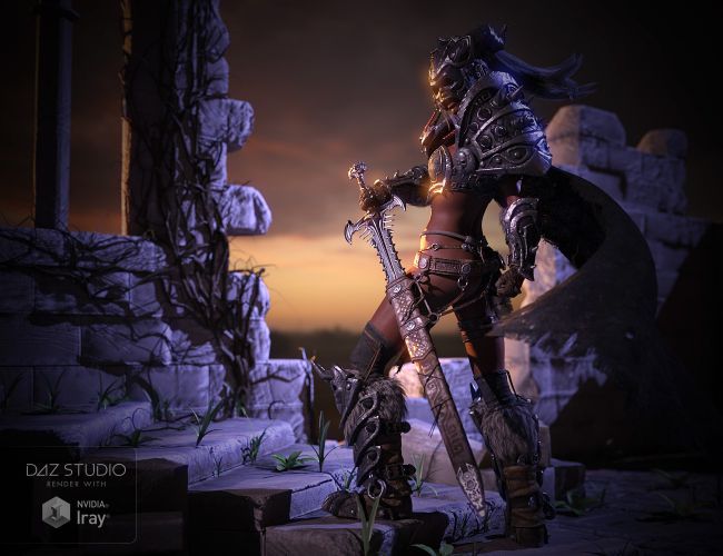 Kadis - Ancient Legendary Armor, Weapons and Poses for Genesis 3 Female(s)