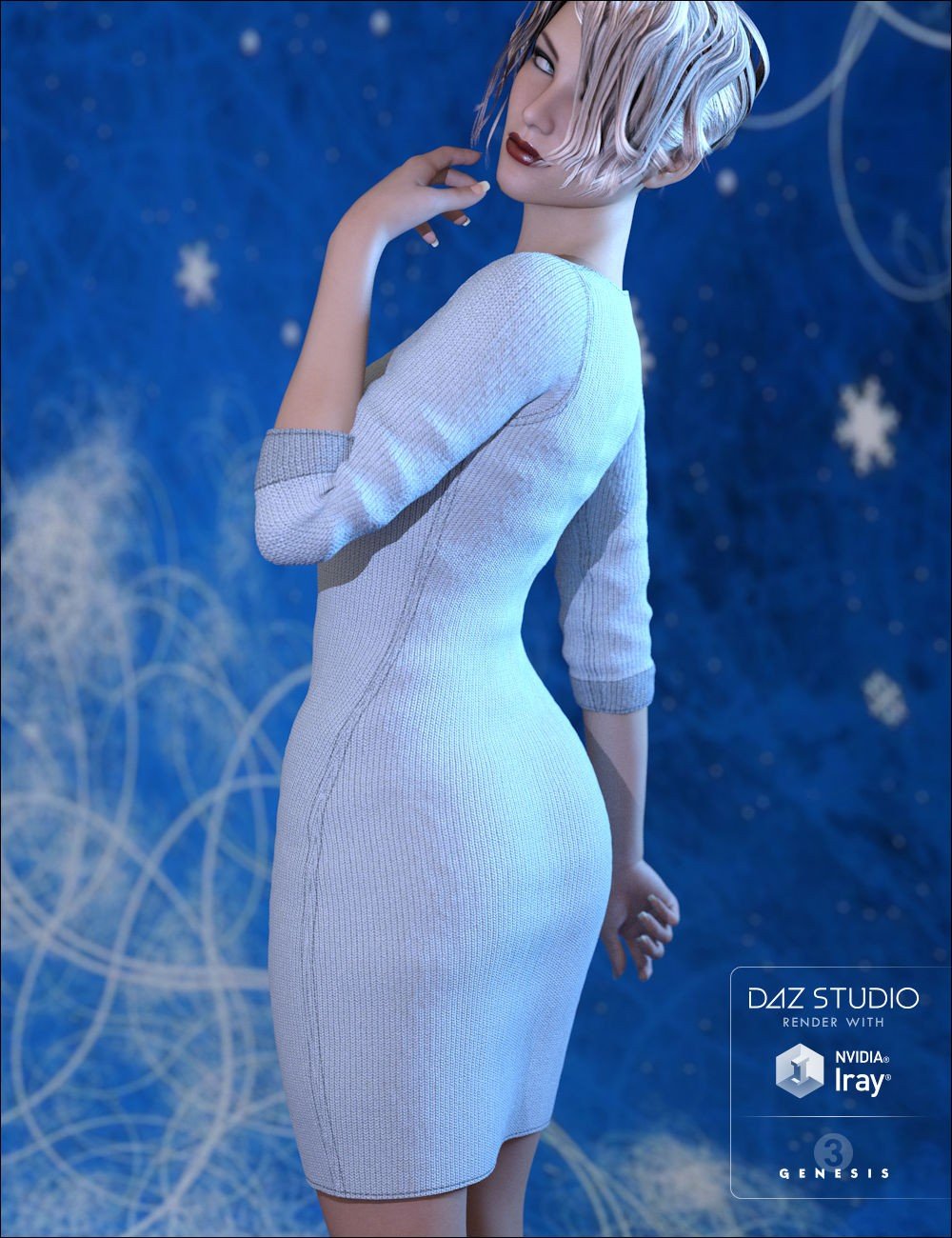 Wicked Knit Dress for Genesis 3 Female(s)