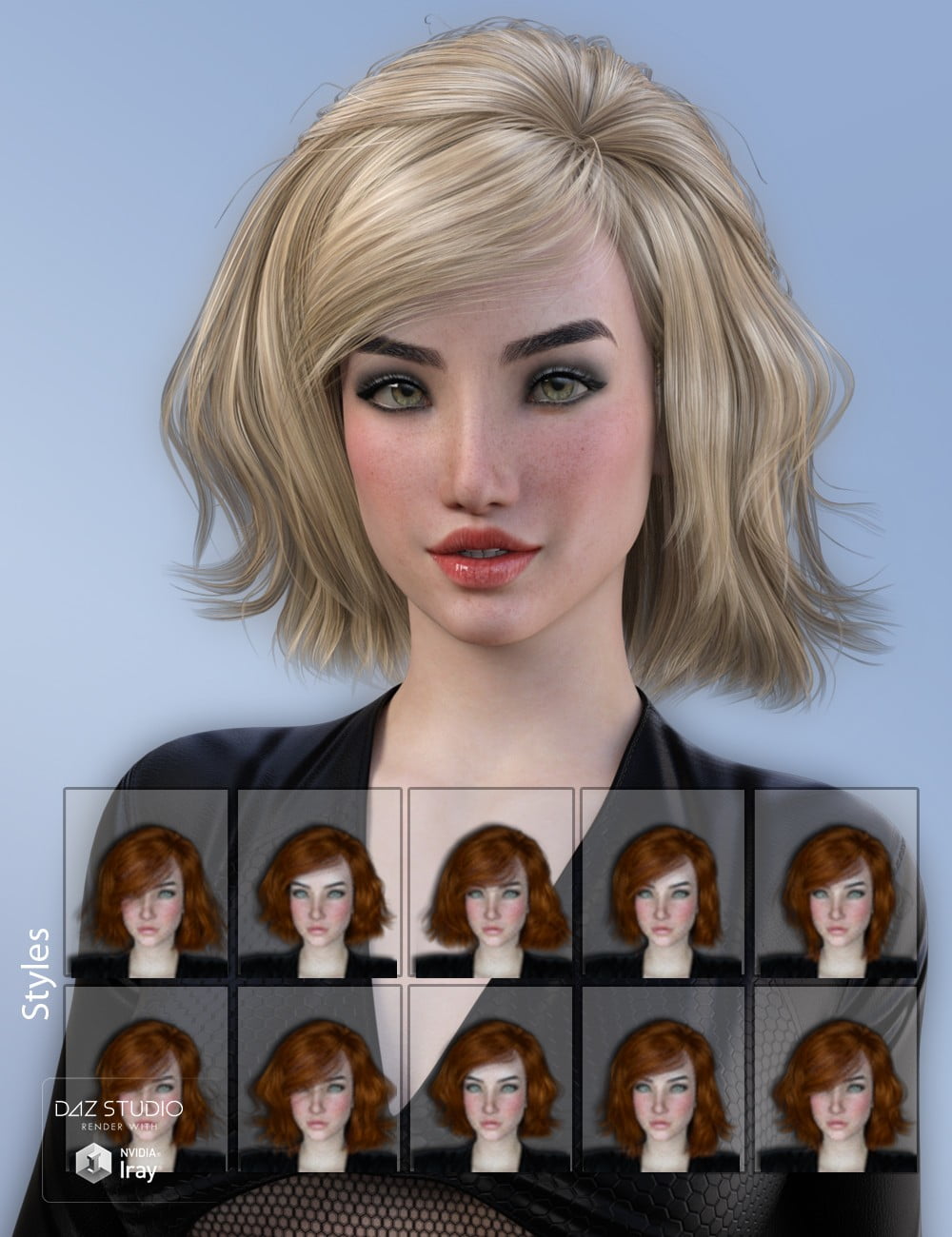 Leora Hair for Genesis 3 Female(s)