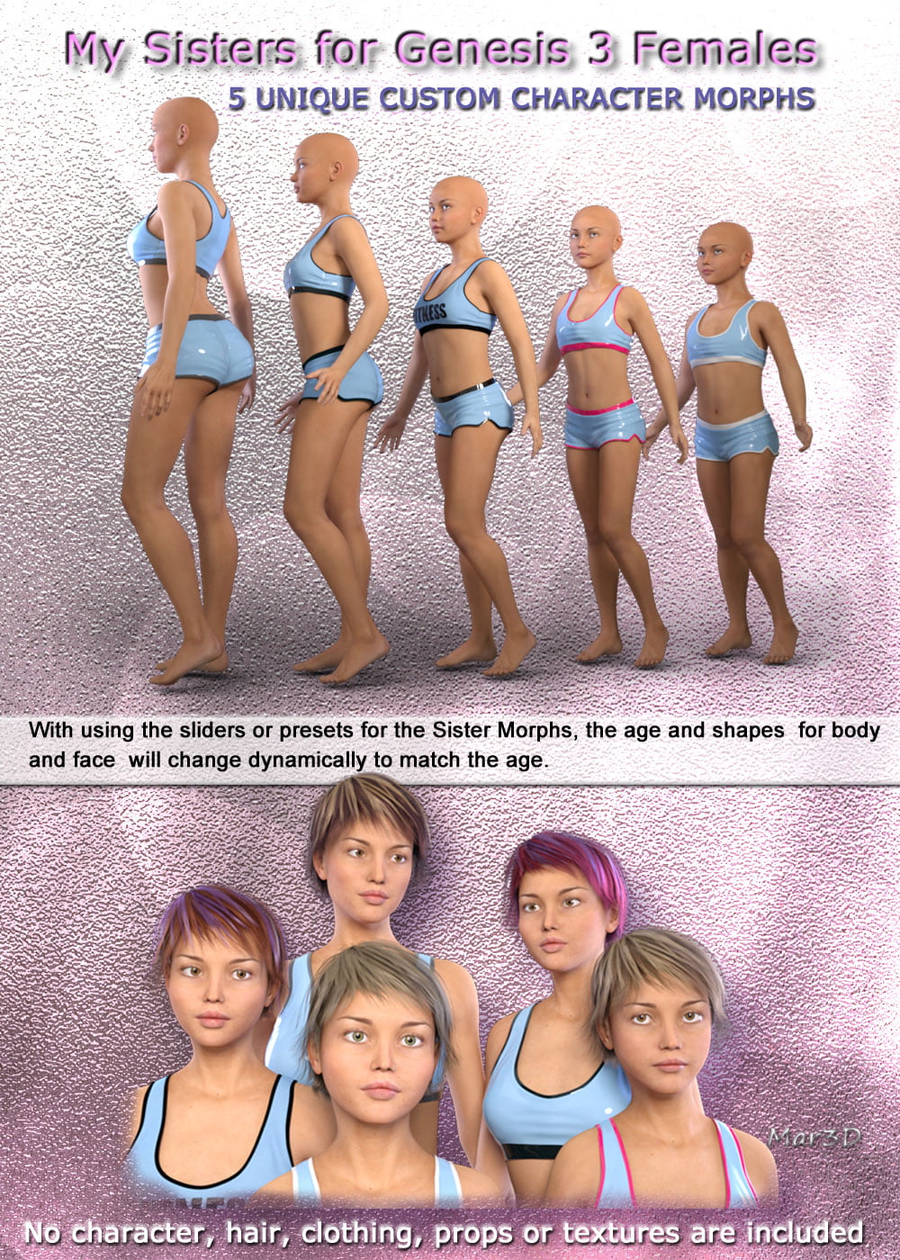 MY SISTERS for G3F - Full Custom Body Morphs