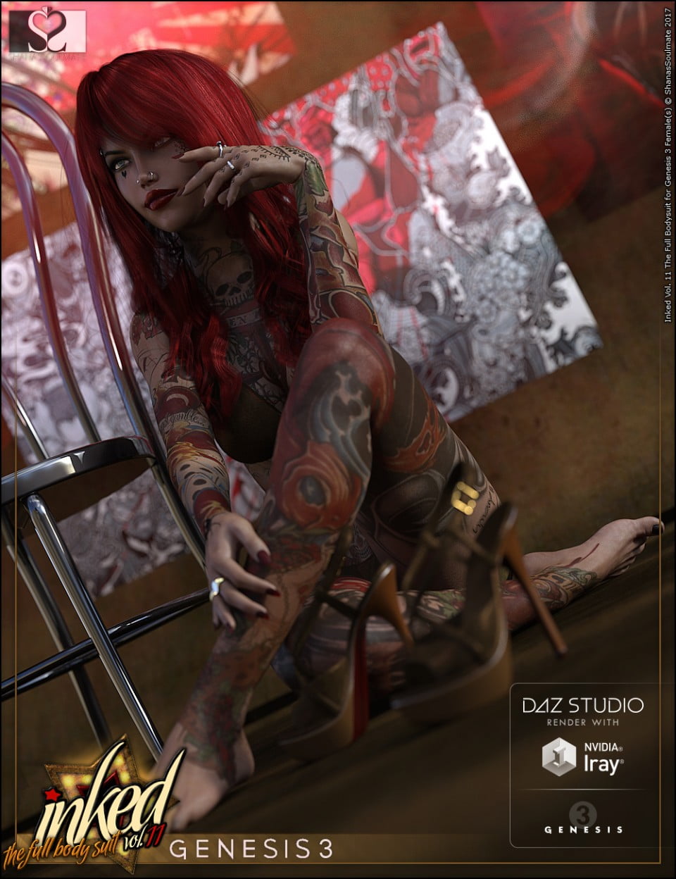 Inked Vol.11: The Full Bodysuit for Genesis 3 Female(s)