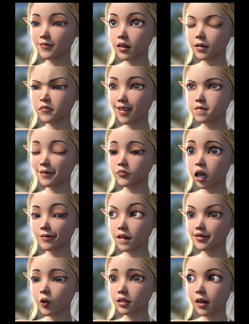 Forest Fey Poses and Expressions for Mika 7