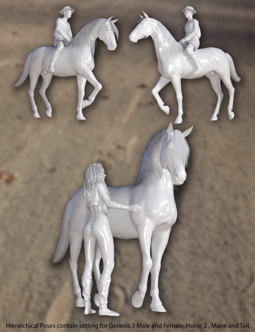 DA Horse and Rider Pose Set