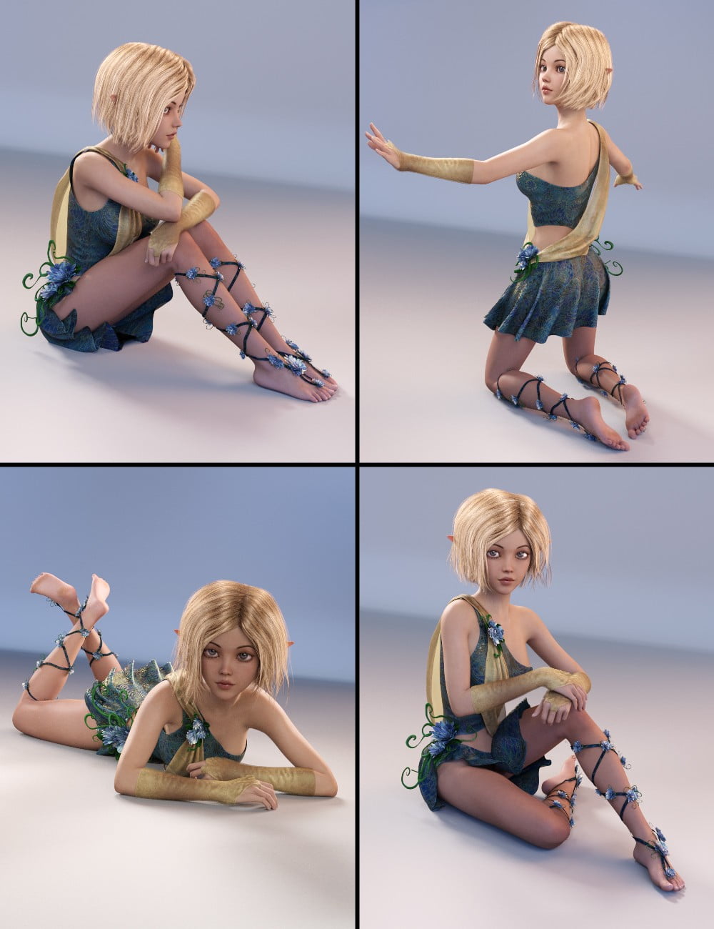 Striking Poses for Mika 7 and Genesis 3 Female