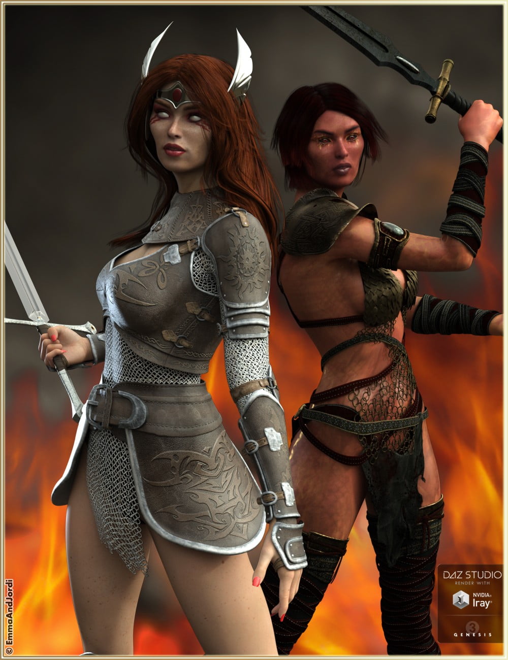 EJ Rubi and Fire Goddess for Genesis 3 Female