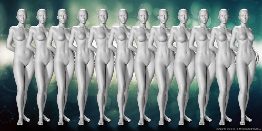 LY Romantic Girls HD Bodies and Faces for Genesis 3 Female