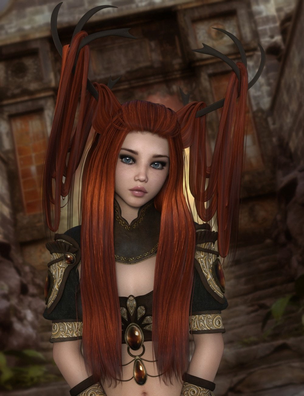 Fawna Hair for Genesis 3 Female(s)