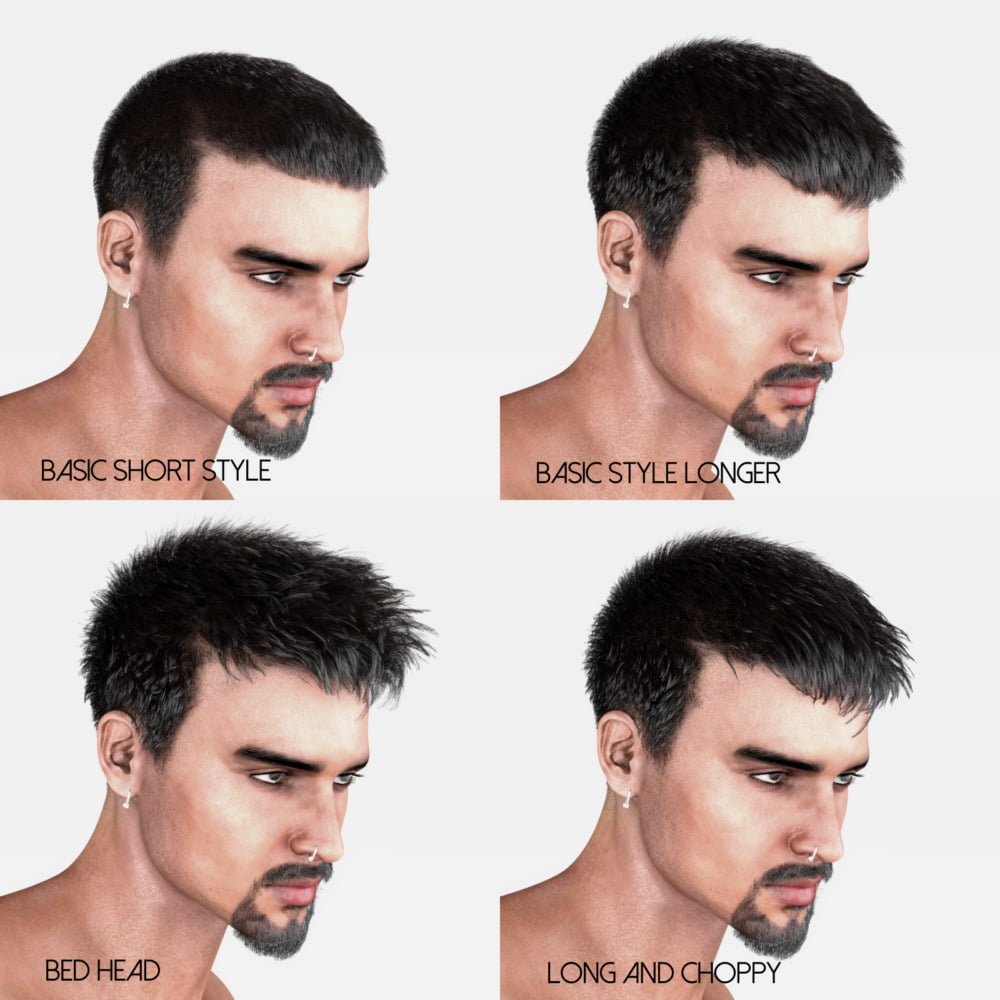 Short Cropped Hair for Genesis 3 Male and Females
