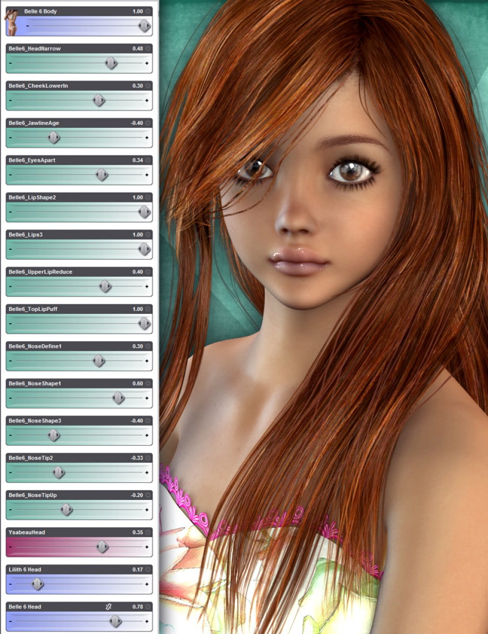 Belle 6. Морфы ребенка для Daz Studio. Morph Plus v2 [resource]. Bella 06.