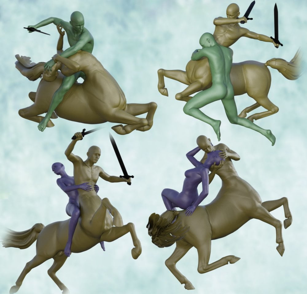 Centaur 7 Male Poses with Victoria 7 and Michael 7