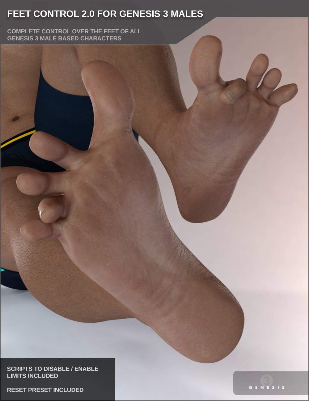 Feet Control 2.0 for Genesis 3 Male