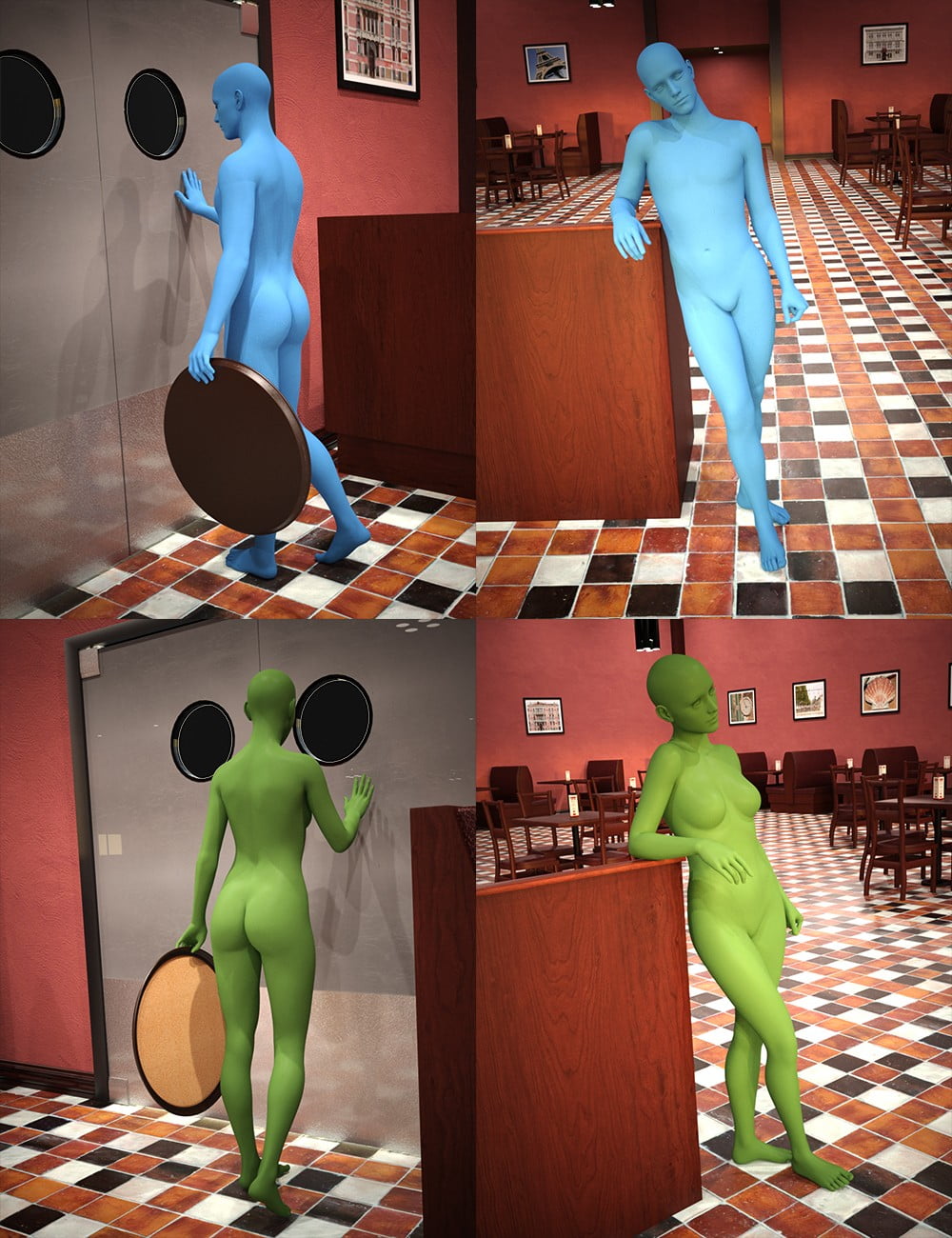 Restaurant Poses Genesis 3 Male & Genesis 3 Female