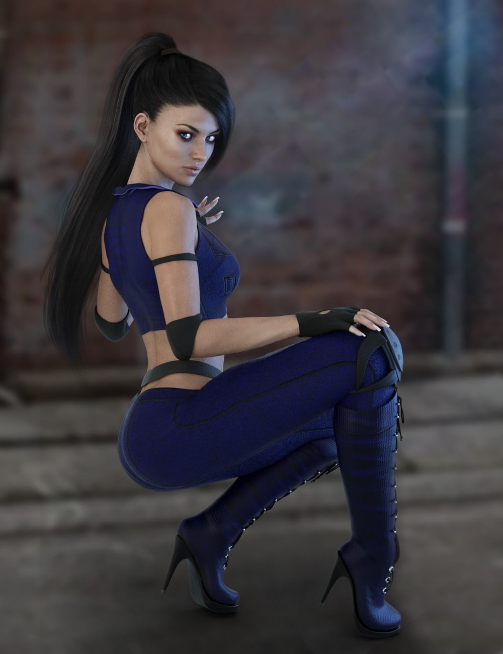 X-Fashion Combat Outfit for Genesis 3 Female(s)