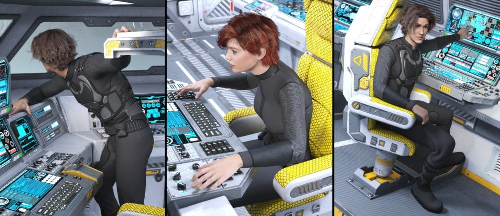 Sci-fi Cockpit Interior Poses