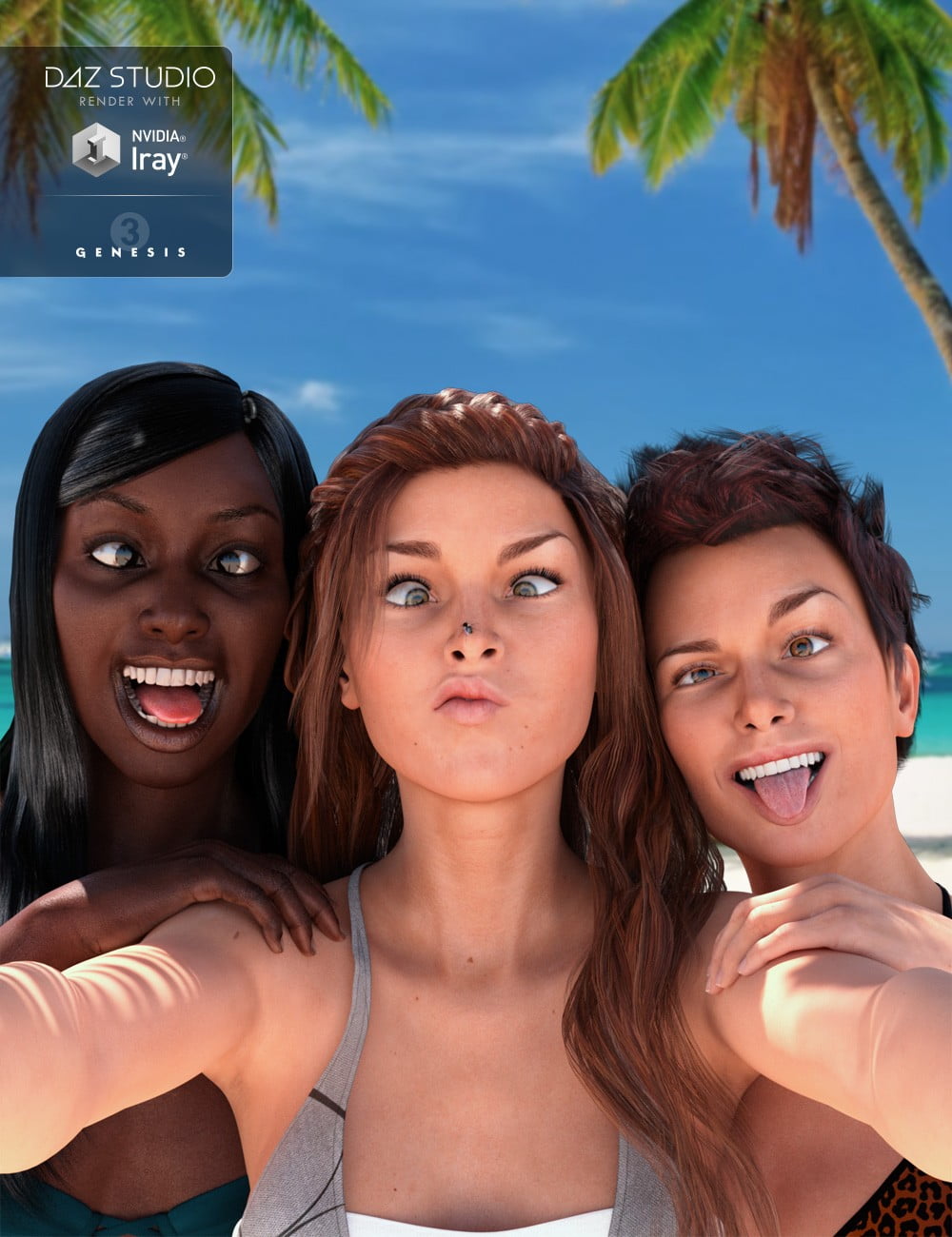 Grimaces - Morph Dial & One-Click Expressions for Genesis 3 Female