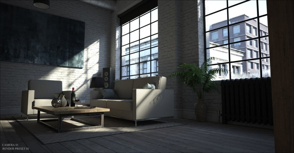 Downtown Loft:  Living Area