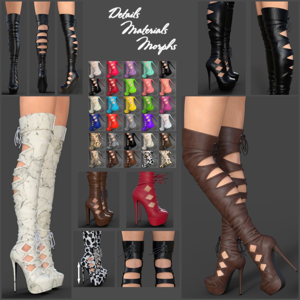 Augusta High Boots for Genesis 3 Females