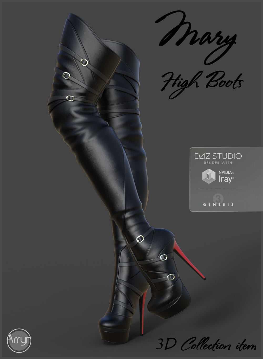 Mary High Boots for Genesis 3 Females