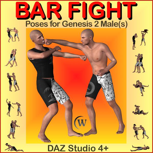 BAR FIGHT POSES for Genesis 2 Male(s)