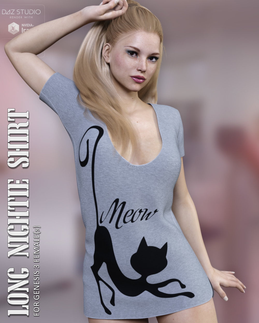 Long Nightie Shirt for Genesis 3 Females