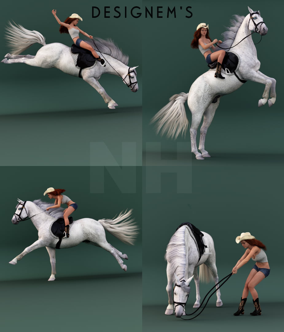 Natural horse - G3F & DAZ Horse 2 poses