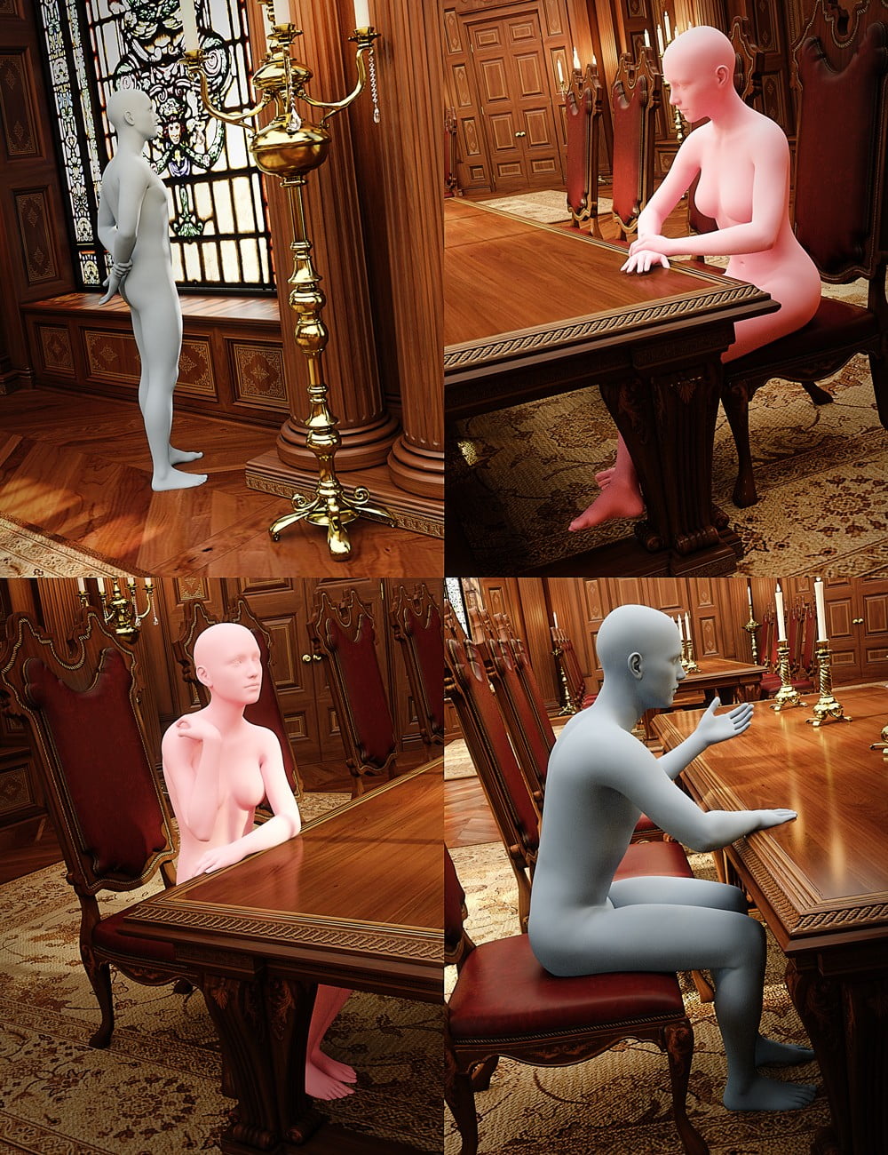 Baroque Grandeur Conversation Poses