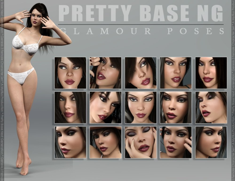 Pretty Base NG Poses for Genesis 3 Female(s)