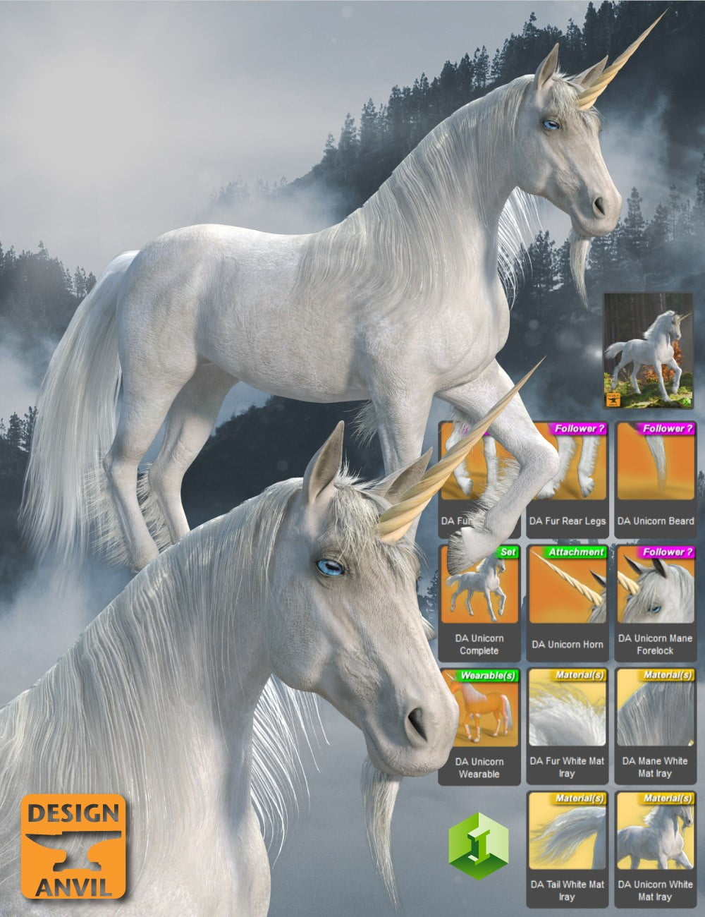 DA Unicorn for Daz Horse 2