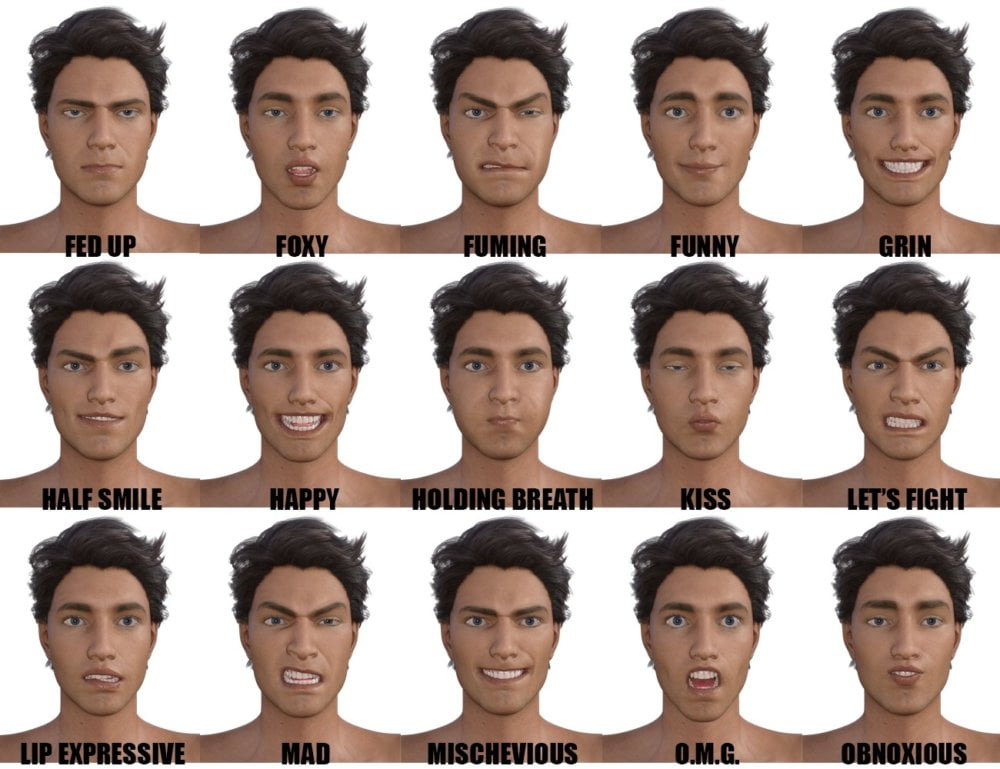 Genesis 3 Male(s) Expressions & Face aniBlocks