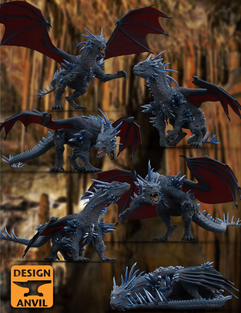 DA Crystal Dragon Pose Set