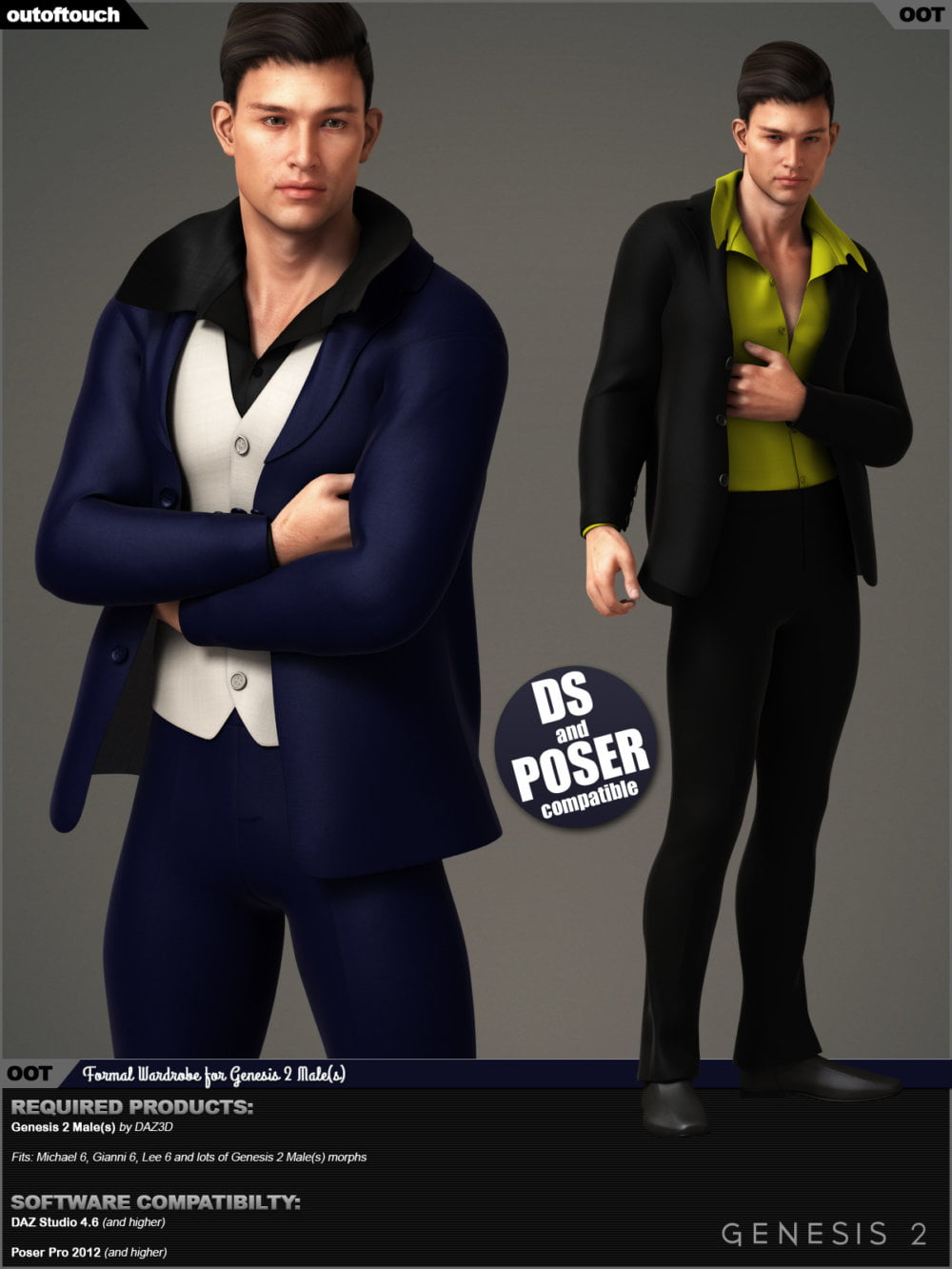 Formal Wardrobe for Genesis 2 Male(s)