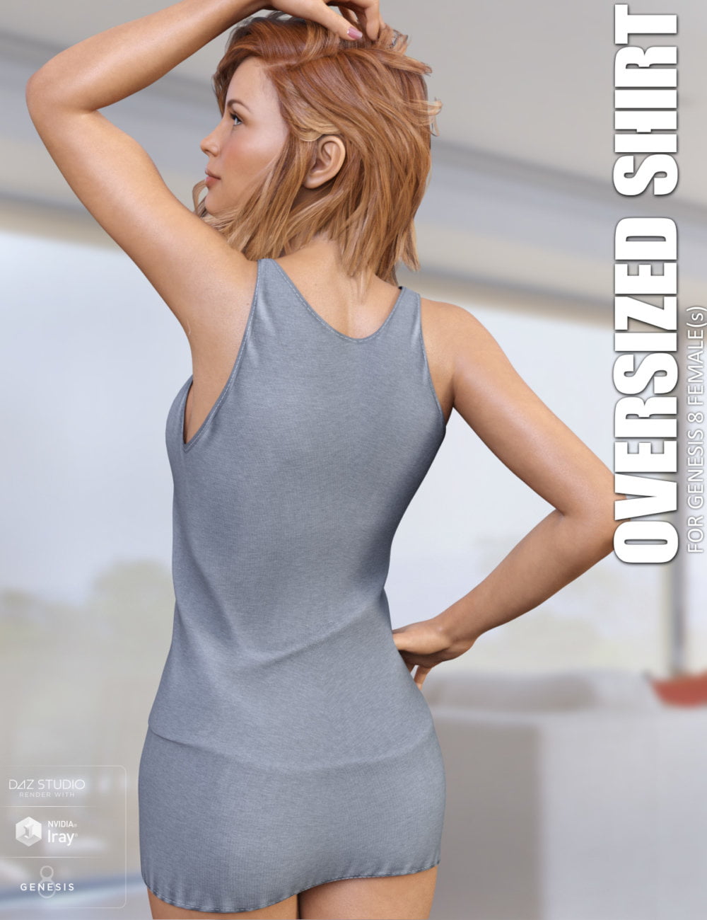 Oversized Shirt for Genesis 8 Females