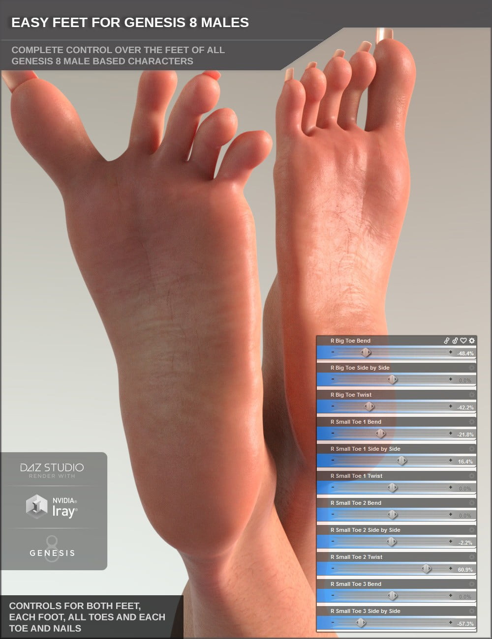 Easy Feet for Genesis 8 Male